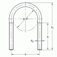 Třmen z kruhové oceli na vnější průměr  21mm, M6
